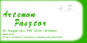 artemon pasztor business card